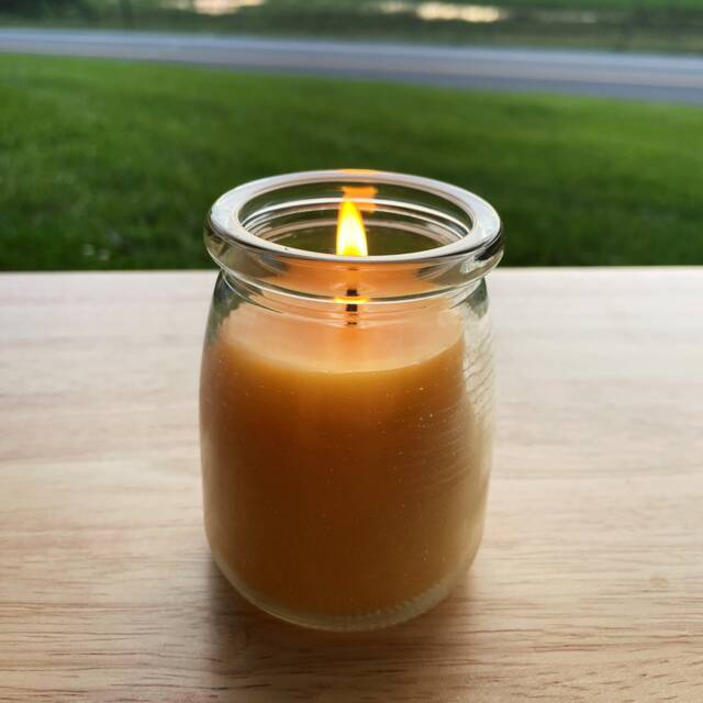 Large Beeswax Candle Glass Jar/100% All Natural Bees Wax Candles Cork Top Cotton Wick Lead Free Pure 24 Hour Burn Time 7 Oz Jars New - image 1