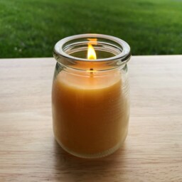 Large Beeswax Candle Glass Jar/100% All Natural Bees Wax Candles Cork Top Cotton Wick Lead Free Pure 24 Hour Burn Time 7 Oz Jars New - thumbnail 3