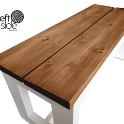 Wooden Entryway Bench Seat Painted Base, Pine Seat - thumbnail 2