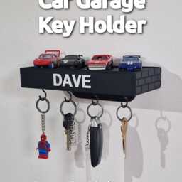 Customizable Key Holder, Hotwheels Car Wall-Mounted Shelf Holder - Hot Wheels Display 3D Printed 1/64 1/43 1/32 1/24 - thumbnail 2