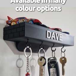 Customizable Key Holder, Hotwheels Car Wall-Mounted Shelf Holder - Hot Wheels Display 3D Printed 1/64 1/43 1/32 1/24 - thumbnail 3