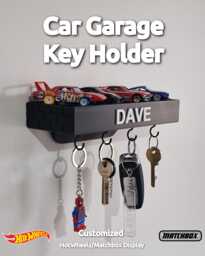 Customizable Key Holder, Hotwheels Car Wall-Mounted Shelf Holder - Hot Wheels Display 3D Printed 1/64 1/43 1/32 1/24