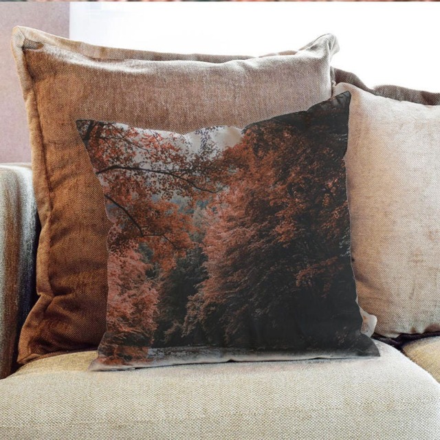 Autumn Leaves Photography - Decorative Pillow Throw Cushion Fabric , Case Cover Or With Filling