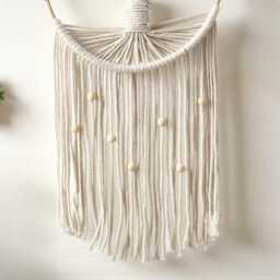 Tree Of Life Macrame Wall Hanging - Boho Woven Tapestry in Off-White - 30??65 cm - thumbnail 3