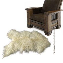Plush Faux Fur Area Rug - Shaggy English Sheepskin Pelt, Handmade Usa - thumbnail 1