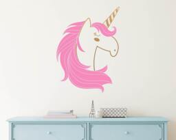Unicorn Wall Decal - Cute Decal, Kids Nursery Removable Sticker, Vinyl - thumbnail 1