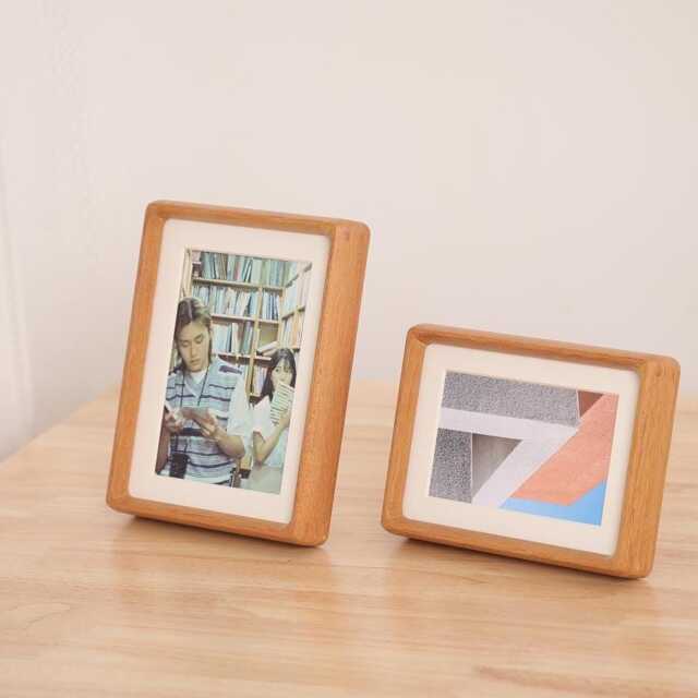 Photo Frame - 4x6 5x7 6x8 8x10 Wood Personalized Gifts Teak Black Walnut Rustic Nordic Wall Table Picture Print - image 1
