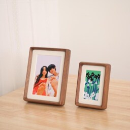 Photo Frame - 4x6 5x7 6x8 8x10 Wood Personalized Gifts Teak Black Walnut Rustic Nordic Wall Table Picture Print - thumbnail 2