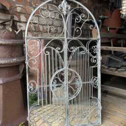 Large Metal Hanging Gate Mirror Garden/Indoor Wall Decor Ornament - thumbnail 2