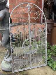 Large Metal Hanging Gate Mirror Garden/Indoor Wall Decor Ornament - thumbnail 1