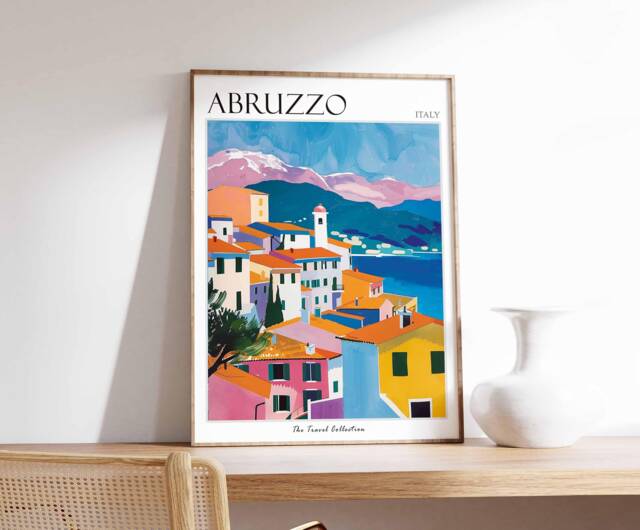 Abruzzo Italy Travel Poster Coastal Village Art Print - image 1