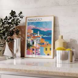 Abruzzo Italy Travel Poster Coastal Village Art Print - thumbnail 2