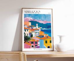 Abruzzo Italy Travel Poster Coastal Village Art Print - thumbnail 1