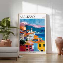 Abruzzo Italy Travel Poster Coastal Village Art Print - thumbnail 3