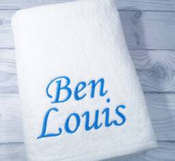 Personalized Bath Towel With Embroidered Name, 70x140 cm - Hand Name 500G/M2 Gift Birthday
