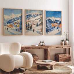 Mont Tremblant Ski Poster Set, Print, Canada Poster, Resort Wall Art, Gift For Adventurer - thumbnail 3