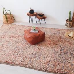 Vintage Pink Beni Mguild Rug, Authentic Moroccan 6x10 Ft - thumbnail 4