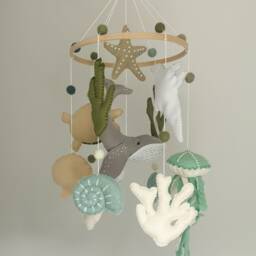 Ocean Nursery Mobile, Ocean Baby Gifts, Whale Decor, Turtle Under The Sea Green Decor - thumbnail 2