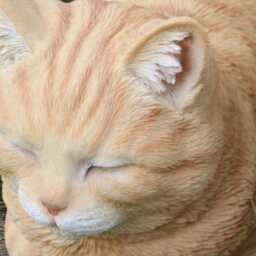 Ginger Cat Statue Concrete Sleeping Kitty Sculpture Outdoor Kitten Figurine Cement Animal Decor Garden Wild Life Ornament Kitty Lover Gift - thumbnail 3
