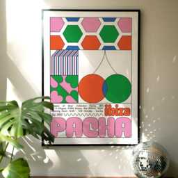 Pacha Ibiza Club Print - Poster Wall Art Geometric Funky Dj Clubbing Patterned Bauhaus House Music - thumbnail 2