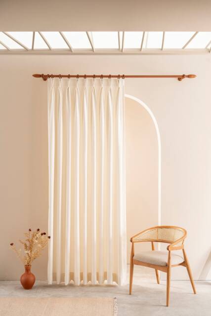 Triple Pleated Linen Curtains Custom Size Handmade Drapes - image 1