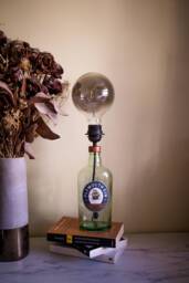 Plymouth Gin Bottle Lamp - U.K. Main Plug - Recycled Lighting Gift - thumbnail 1