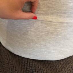 Rustic Foot Stool Linen Floor Pouf Ottoman Eco-Friendly Furniture For Home Covers Only - thumbnail 3