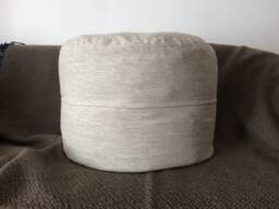 Rustic Foot Stool Linen Floor Pouf Ottoman Eco-Friendly Furniture For Home Covers Only