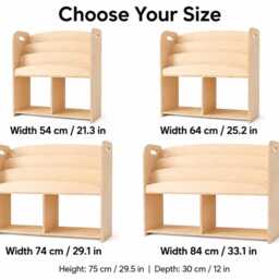 Montessori Bookshelf With Toy Storage, Birch Plywood Nursery Bookcase - thumbnail 4
