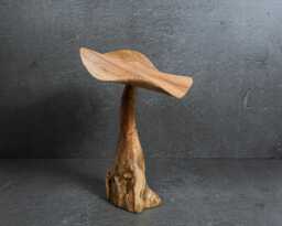 Handmade Jempinis Wood Mushroom Sculpture, Rustic Home Decor, 10.5 Inch - thumbnail 1