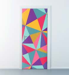 Abstract Shapes Wall Decal, Modern Door Sticker, Geometric Mural, Decor, Cover, Wrap - thumbnail 1