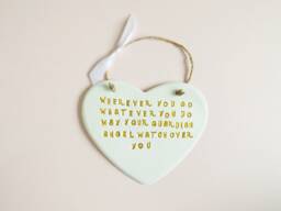 Guardian Angel Quote Heart Ornament Blessing Thoughtful Wall Plaque Home Decor Leaving Meaningful Thinking Of You Gift Idea Friends Family - thumbnail 1