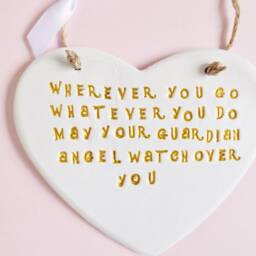 Guardian Angel Quote Heart Ornament Blessing Thoughtful Wall Plaque Home Decor Leaving Meaningful Thinking Of You Gift Idea Friends Family - thumbnail 2