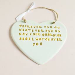 Guardian Angel Quote Heart Ornament Blessing Thoughtful Wall Plaque Home Decor Leaving Meaningful Thinking Of You Gift Idea Friends Family - thumbnail 3