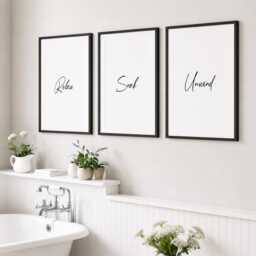 Relax Soak Unwind Prints - Set Of 3 - Bathroom Gallery Wall Art Home D??cor Modern Typography Posters Unframed - thumbnail 4