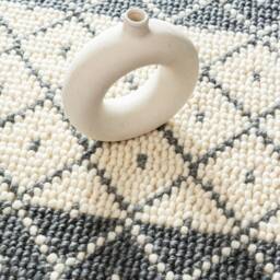 Hand Woven , Handmade Carpet Modern Style New Zealand Wool Indoor Rug. Entryway Or Runner Off White - Therugbasket - thumbnail 2