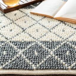 Hand Woven , Handmade Carpet Modern Style New Zealand Wool Indoor Rug. Entryway Or Runner Off White - Therugbasket - thumbnail 3