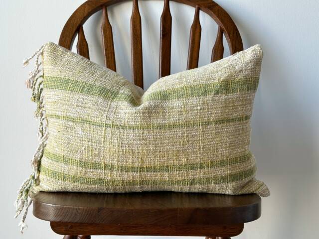 Hand Woven Natural Fiber Lumbar Pillow Cover - image 1