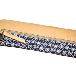 Blue Japanese Pencil Case Leather & Fabric & Case - thumbnail 3