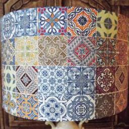 Moroccan Tile Lampshade Shabby Chic Lamp Shade, Vintage, Victorian, Scrapbooking Free Gift - thumbnail 3