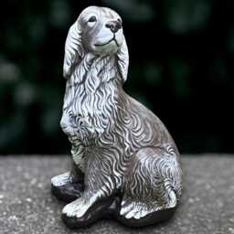 Outdoor Spaniel Sculpture Concrete Cocker Statue Cement Memorial Decoration Handmade Dog Lover Gift Yard Art - thumbnail 4