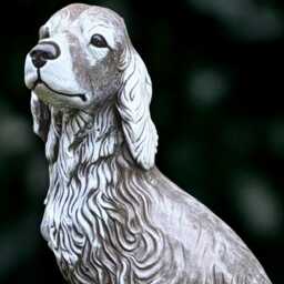 Outdoor Spaniel Sculpture Concrete Cocker Statue Cement Memorial Decoration Handmade Dog Lover Gift Yard Art - thumbnail 3