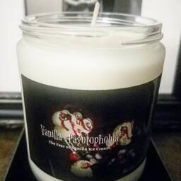 Vanilla-Pagotophobia - The Fear Of Vanilla Ice Cream - 9Oz Glass Soy Wax Jar Candle - thumbnail 3