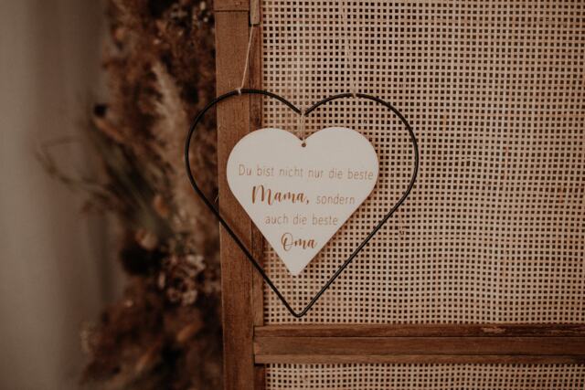 Gift Idea For Mother's Day I Metal Heart Personalized With Wooden - image 1