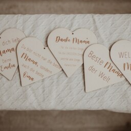 Gift Idea For Mother's Day I Metal Heart Personalized With Wooden - thumbnail 3