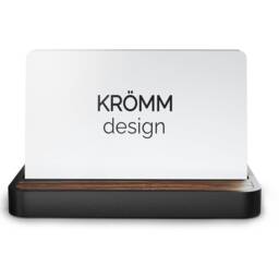 Macassar Ebony Wood Business Card Holder, Modern Office Desk Display - thumbnail 3