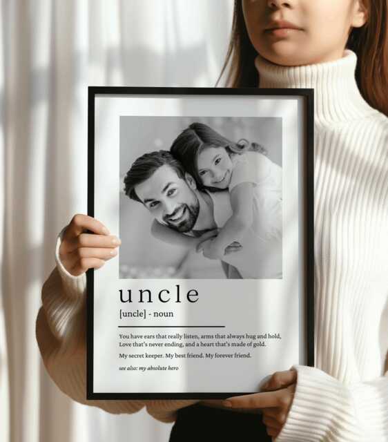 Photo Gift For Uncle - Personalised Print Birthday Present Christmas Unique Poster - image 1