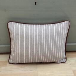 Country Taupe Beige Linen Ticking Striped Home Accessories Throw Cushion Cover/Sham Pillowcase - thumbnail 3
