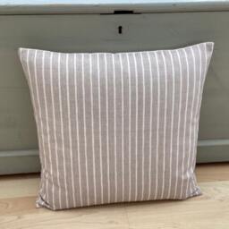 Country Taupe Beige Linen Ticking Striped Home Accessories Throw Cushion Cover/Sham Pillowcase - thumbnail 2