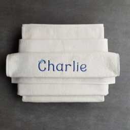 Personalized Baby Towel Set Egyptian Cotton Velour, Embroidered Name - thumbnail 2